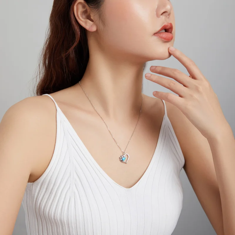 (image for) Pandora Style Heart Marks Necklace - BSN225 - View 9