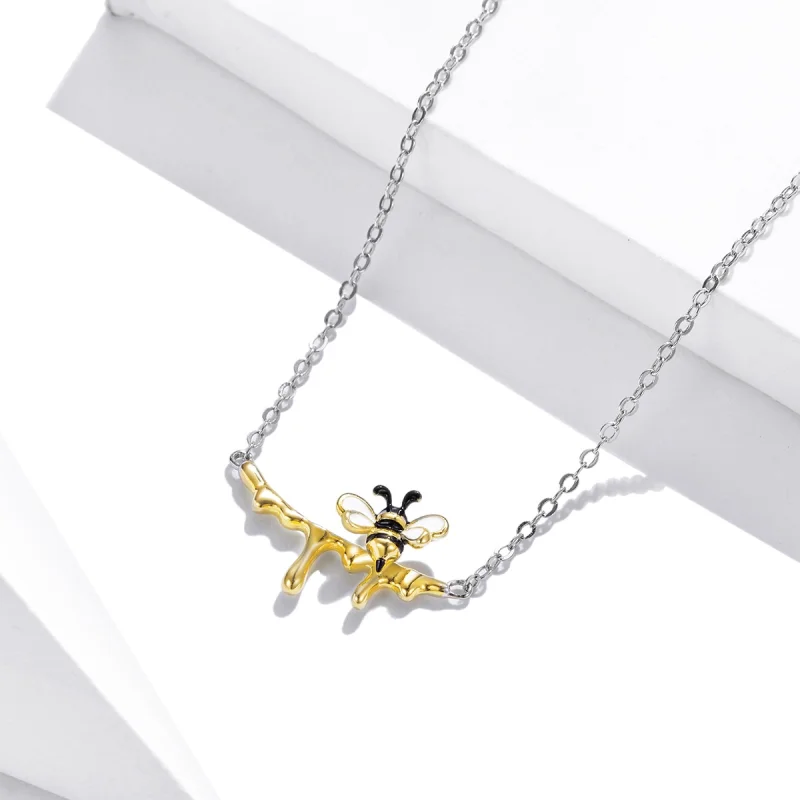(image for) Pandora Style Honey and Bee Necklace - SCN460 - View 3