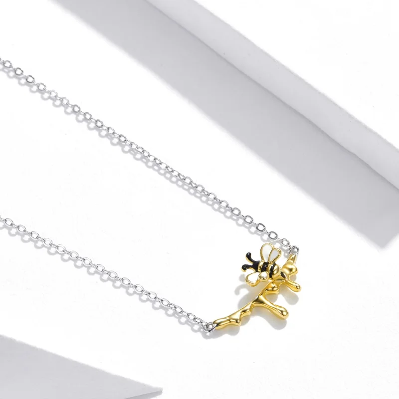 (image for) Pandora Style Honey and Bee Necklace - SCN460 - View 4