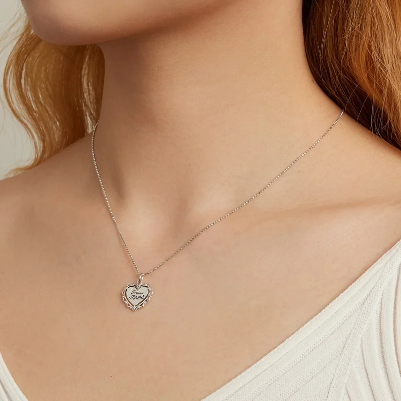 (image for) Pandora Style Lace Love Necklace - SCN470 - View 7