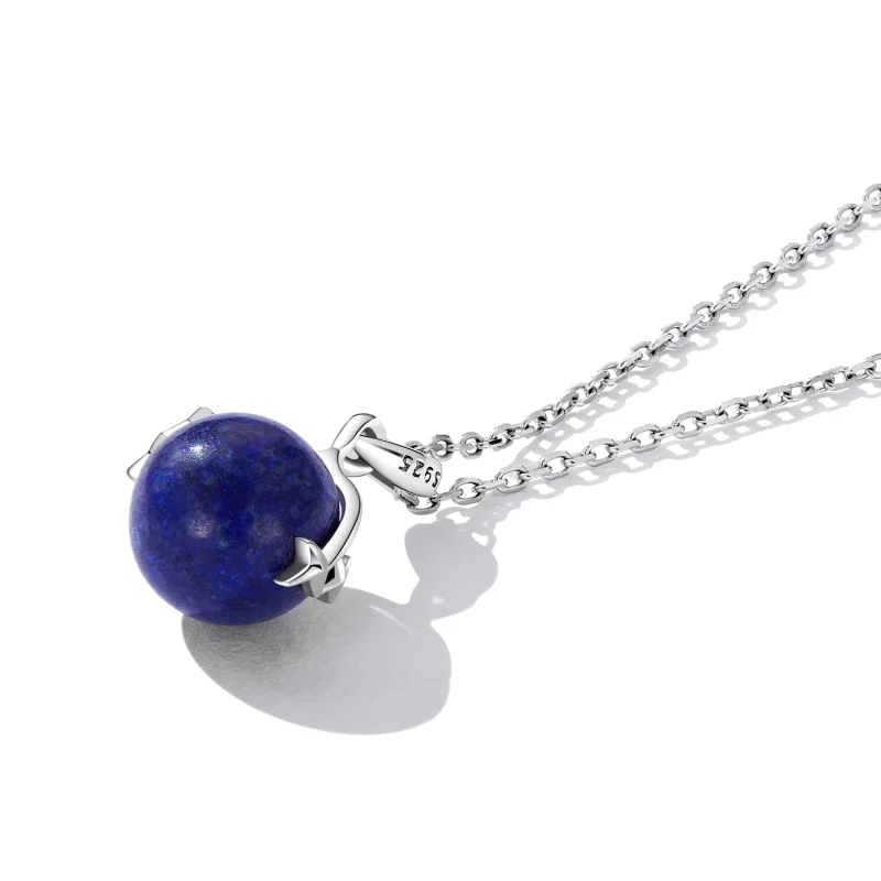 (image for) Pandora Style Lapis Lazuli Meteor Necklace - SCN480 - View 4