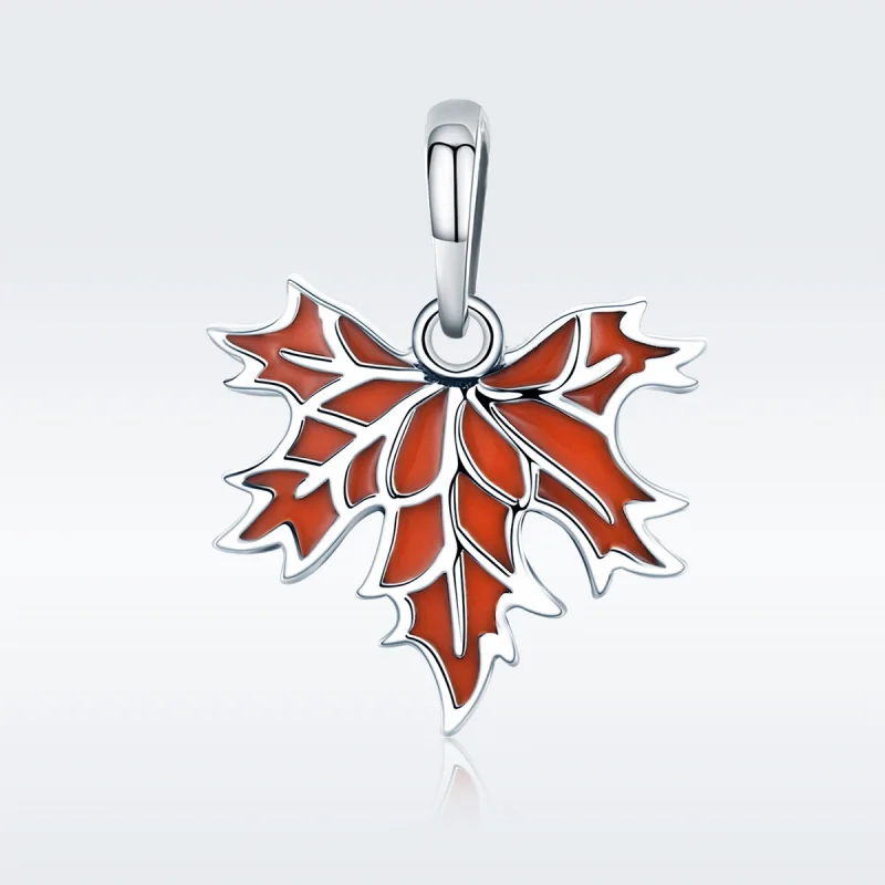 (image for) Pandora Style Late Autumn Maple Leaves Necklace Pendant - SCC585 - Product Image