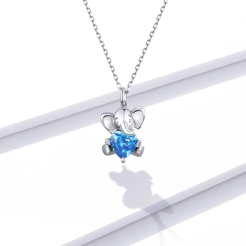 (image for) Pandora Style Lively Elephant Necklace - BSN180 - View 6