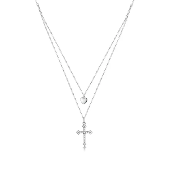 Pandora Style Love Cross Necklace - BSN197