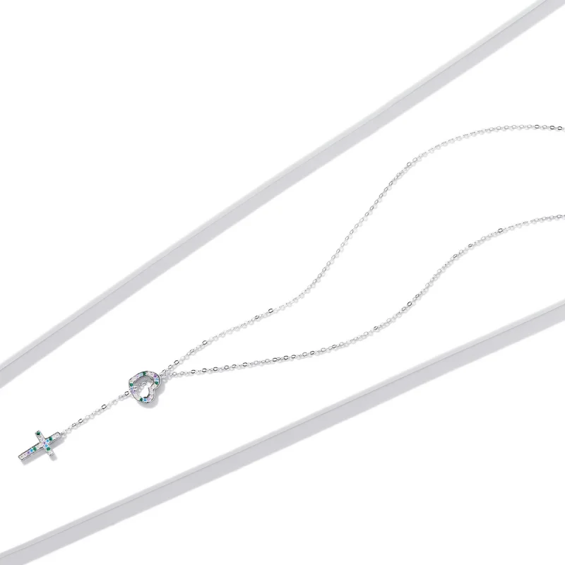 (image for) Pandora Style Love Cross Necklace - BSN244 - View 4