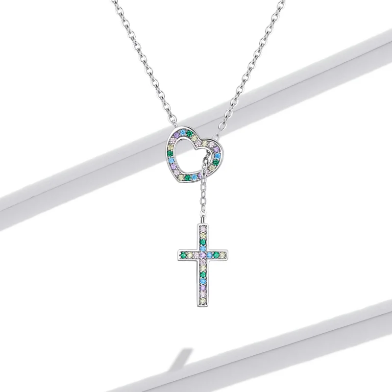 (image for) Pandora Style Love Cross Necklace - BSN244 - View 6