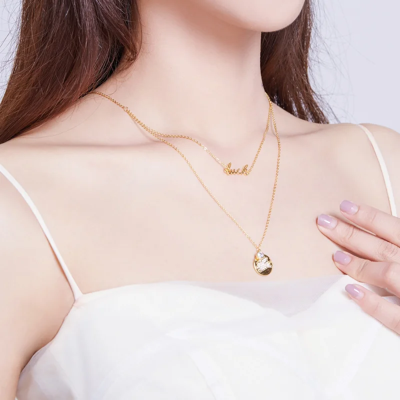 (image for) Pandora Style Lucky Pig Necklace - BSN090 - View 5