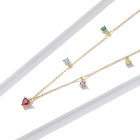 Pandora Style Multicolored Zircon Necklace - BSN234 Pandora Style Multicolored Zircon Necklace - BSN234