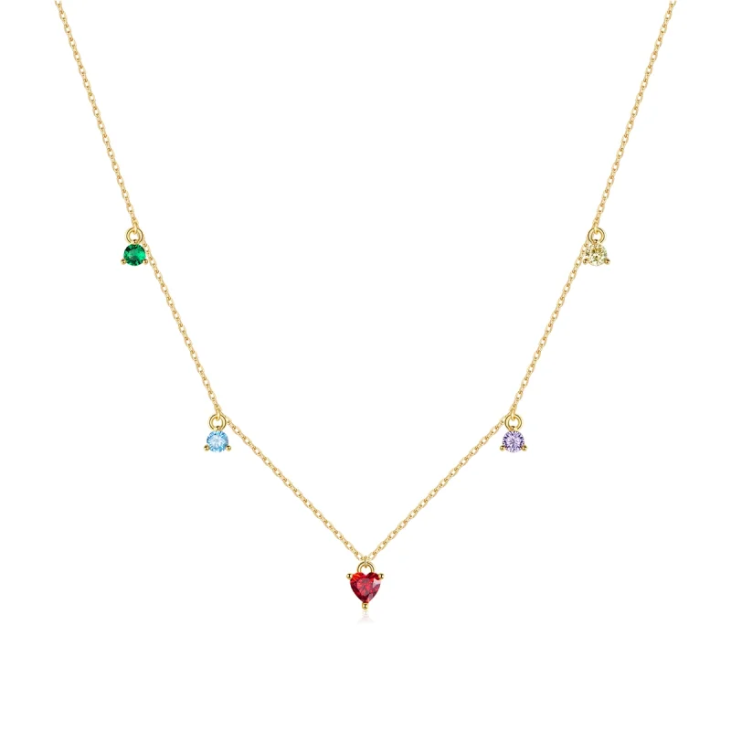 (image for) Pandora Style Multicolored Zircon Necklace - BSN234 - Product Image