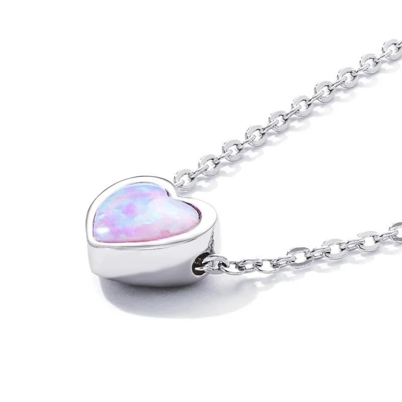 (image for) Pandora Style Opal Love Necklace - SCN471 - View 3