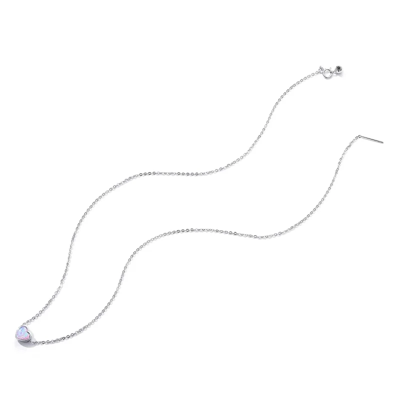 (image for) Pandora Style Opal Love Necklace - SCN471 - View 4