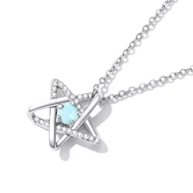 Pandora Style Opal Star Necklace - SCN473 Pandora Style Opal Star Necklace - SCN473