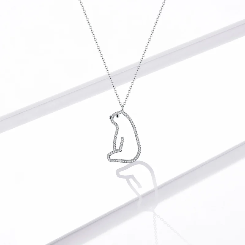 (image for) Pandora Style Polar Bear Necklace - BSN195 - View 5