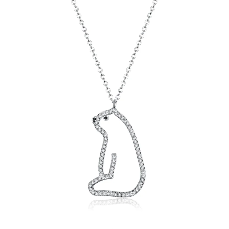 (image for) Pandora Style Polar Bear Necklace - BSN195 - Product Image