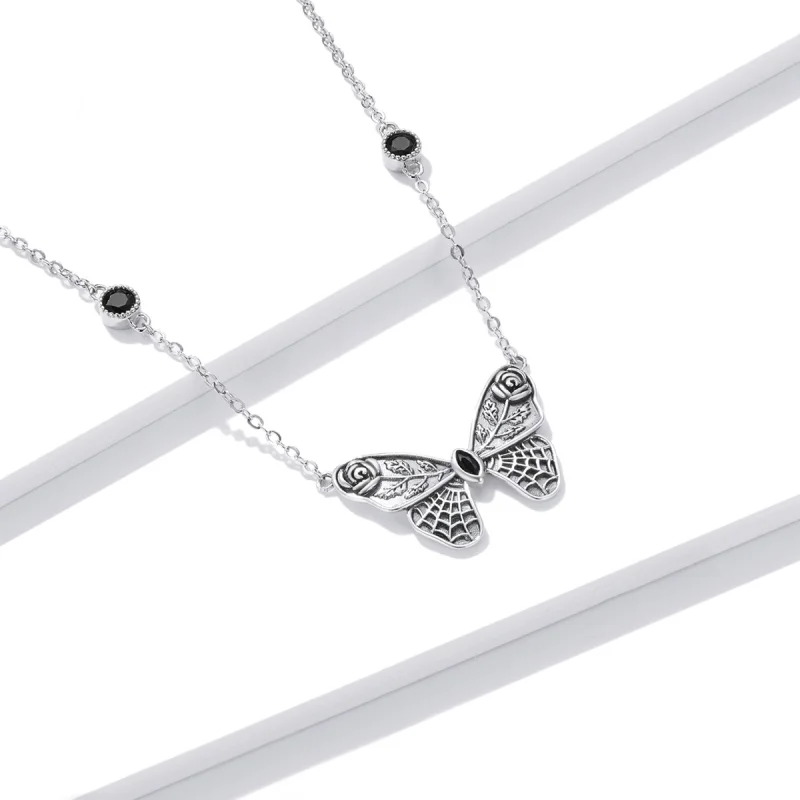 (image for) Pandora Style Retro Butterfly Necklace - BSN235 - View 2
