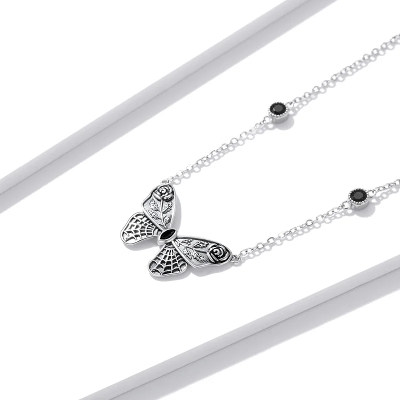 (image for) Pandora Style Retro Butterfly Necklace - BSN235 - View 3