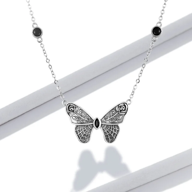 (image for) Pandora Style Retro Butterfly Necklace - BSN235 - View 6