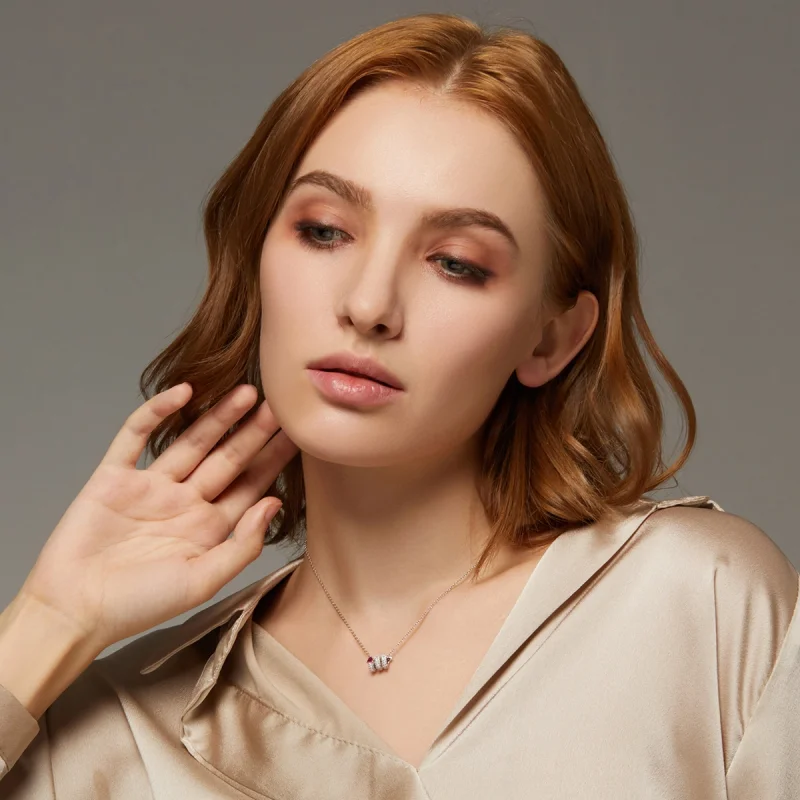 (image for) Pandora Style Romantic Snake Heart Necklace - BSN150 - View 4