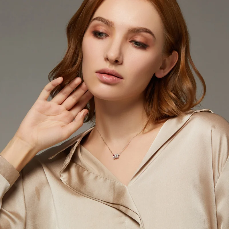 (image for) Pandora Style Romantic Snake Heart Necklace - BSN150 - View 8