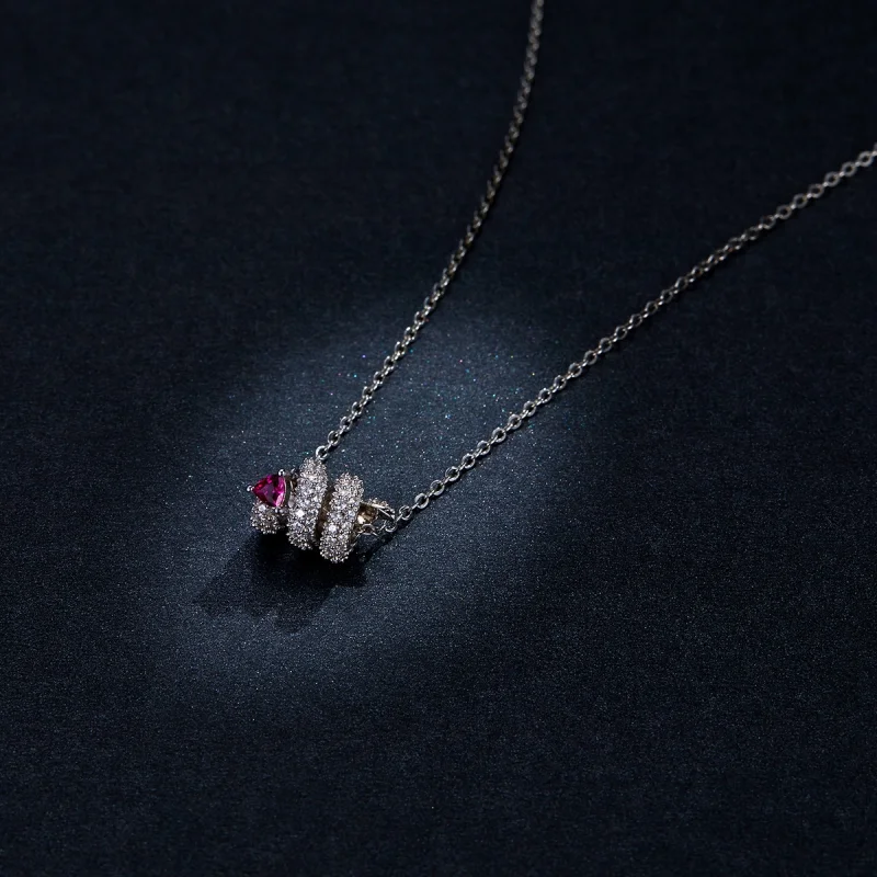 (image for) Pandora Style Romantic Snake Heart Necklace - BSN150 - View 10