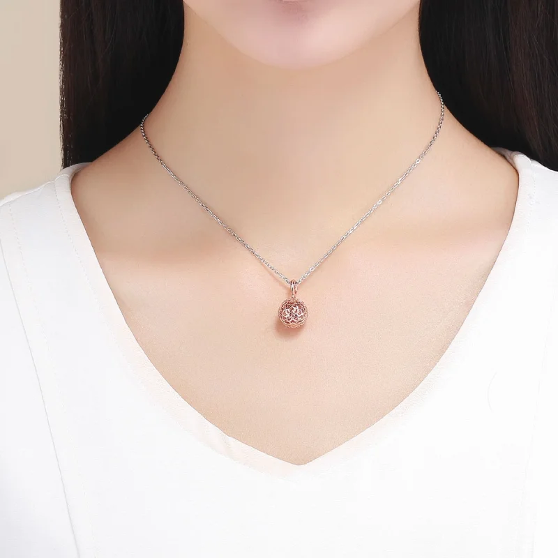 (image for) Pandora Style Rose Gold Motion Clover Pendant - SCC1127 - View 2