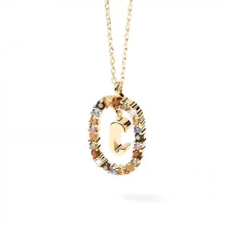Pandora Style Shine Letter C Necklace - BSN245-C