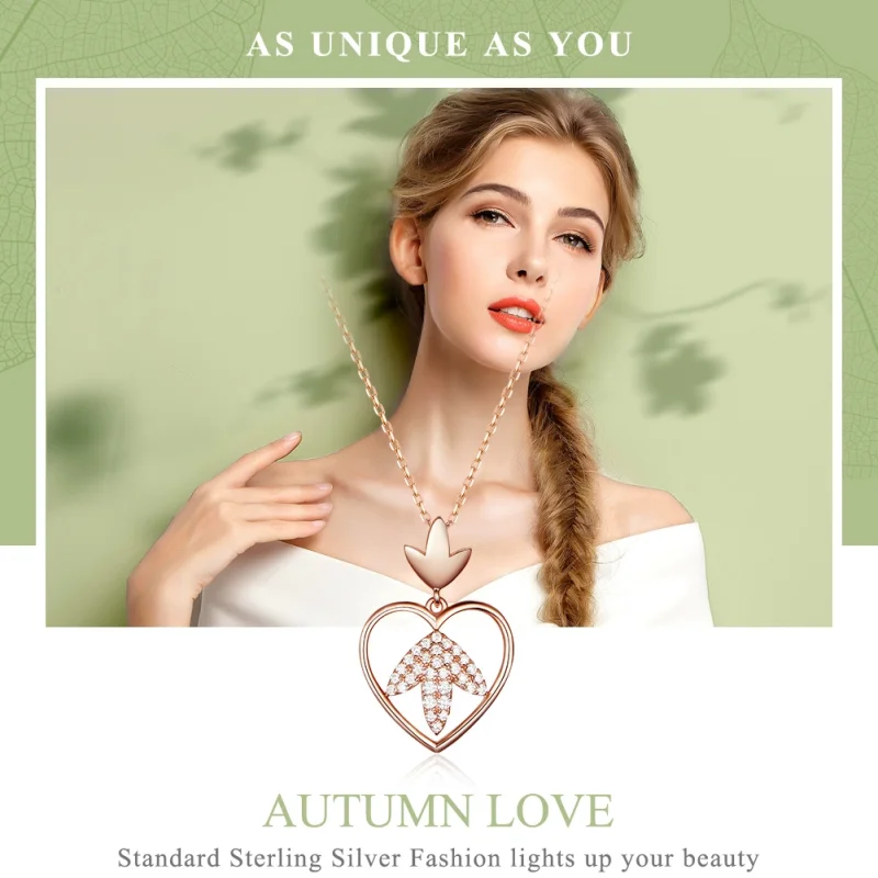 (image for) Pandora Style Silver Autumn Love Necklace - SCN313 - View 2