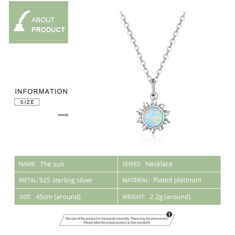 (image for) Pandora Style Silver Blue Sun Necklace - SCN399 - View 3