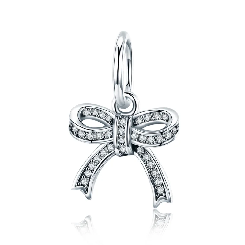 (image for) Pandora Style Silver Bow Pendant - SCC775 - Product Image