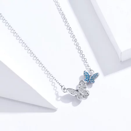 Pandora Style Silver Butterfly Necklace - SCN384