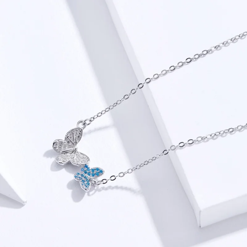 (image for) Pandora Style Silver Butterfly Necklace - SCN384 - View 5
