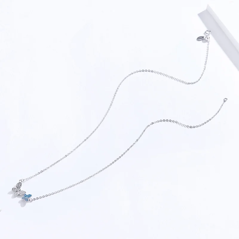 (image for) Pandora Style Silver Butterfly Necklace - SCN384 - View 6