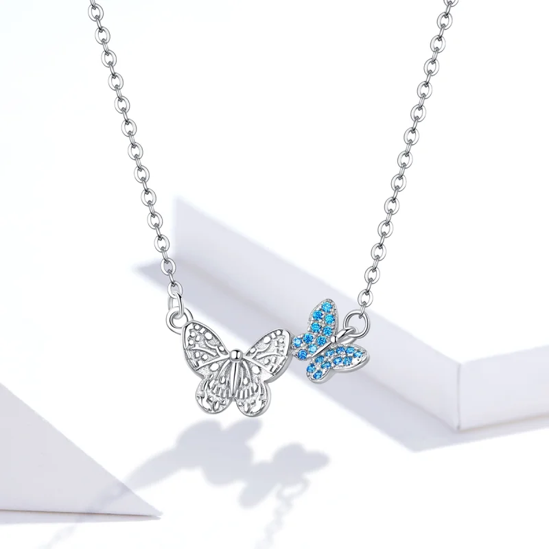 (image for) Pandora Style Silver Butterfly Necklace - SCN384 - View 7