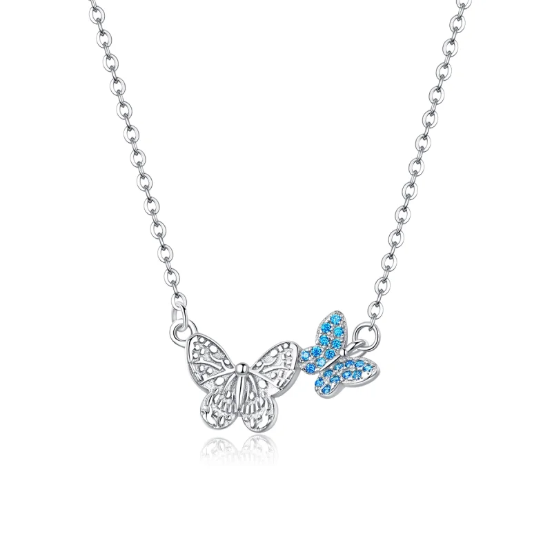 (image for) Pandora Style Silver Butterfly Necklace - SCN384 - Product Image