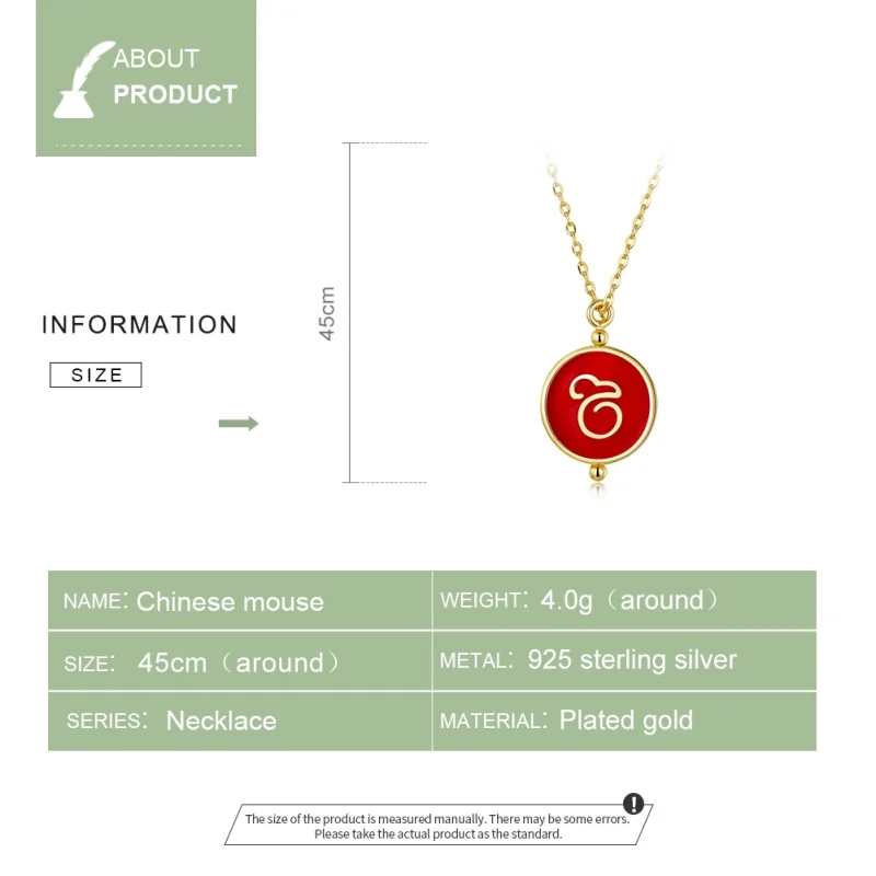 (image for) Pandora Style Silver Chinese Mouse Necklace - SCN390 - View 3