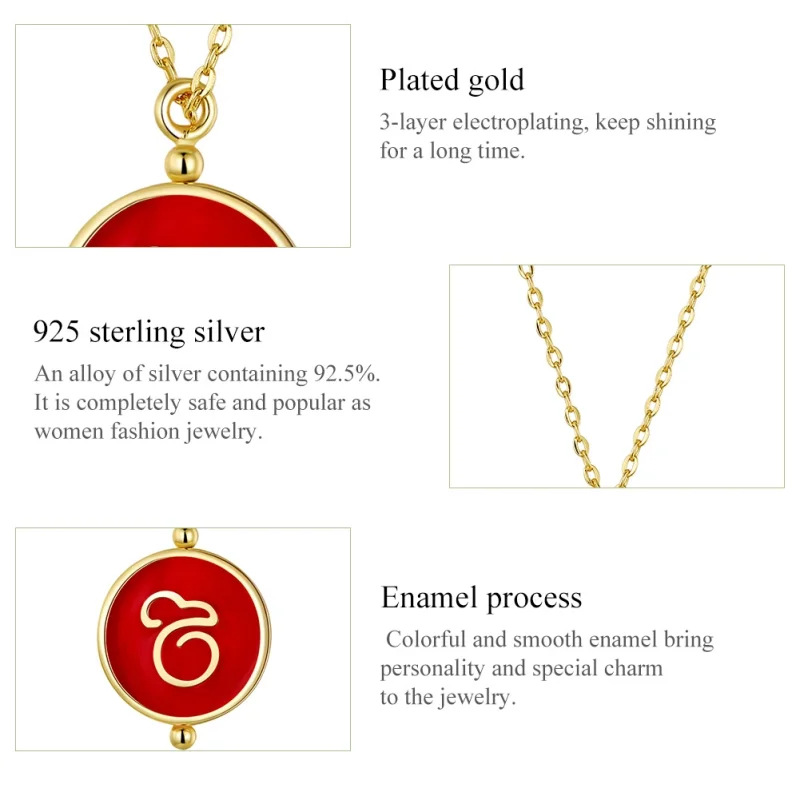 (image for) Pandora Style Silver Chinese Mouse Necklace - SCN390 - View 4