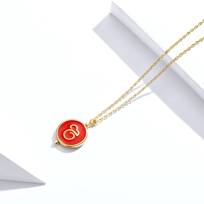 (image for) Pandora Style Silver Chinese Mouse Necklace - SCN390 - View 5