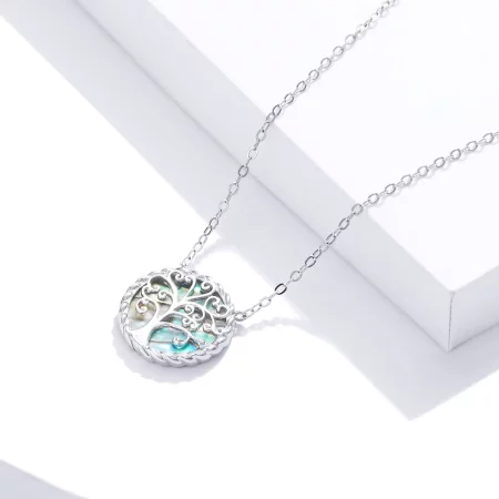 Pandora Style Silver Colorful Tree of Life Pendant Necklace - SCN433