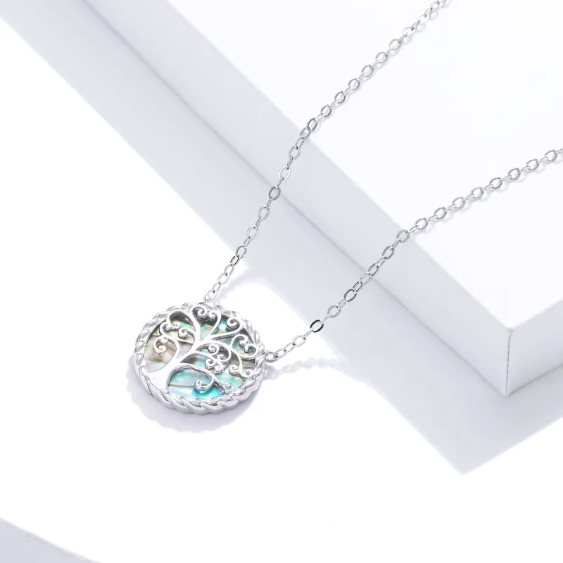 (image for) Pandora Style Silver Colorful Tree of Life Pendant Necklace - SCN433 - View 3