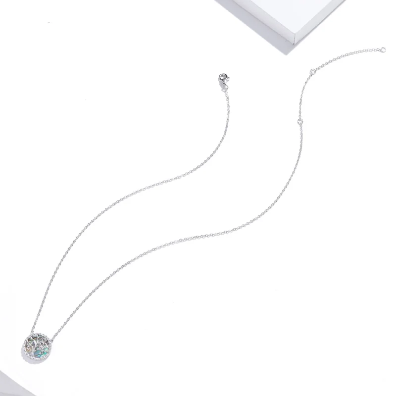 (image for) Pandora Style Silver Colorful Tree of Life Pendant Necklace - SCN433 - View 4