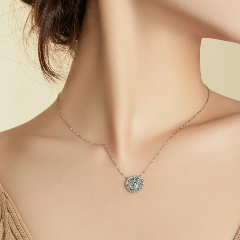 (image for) Pandora Style Silver Colorful Tree of Life Pendant Necklace - SCN433 - View 8