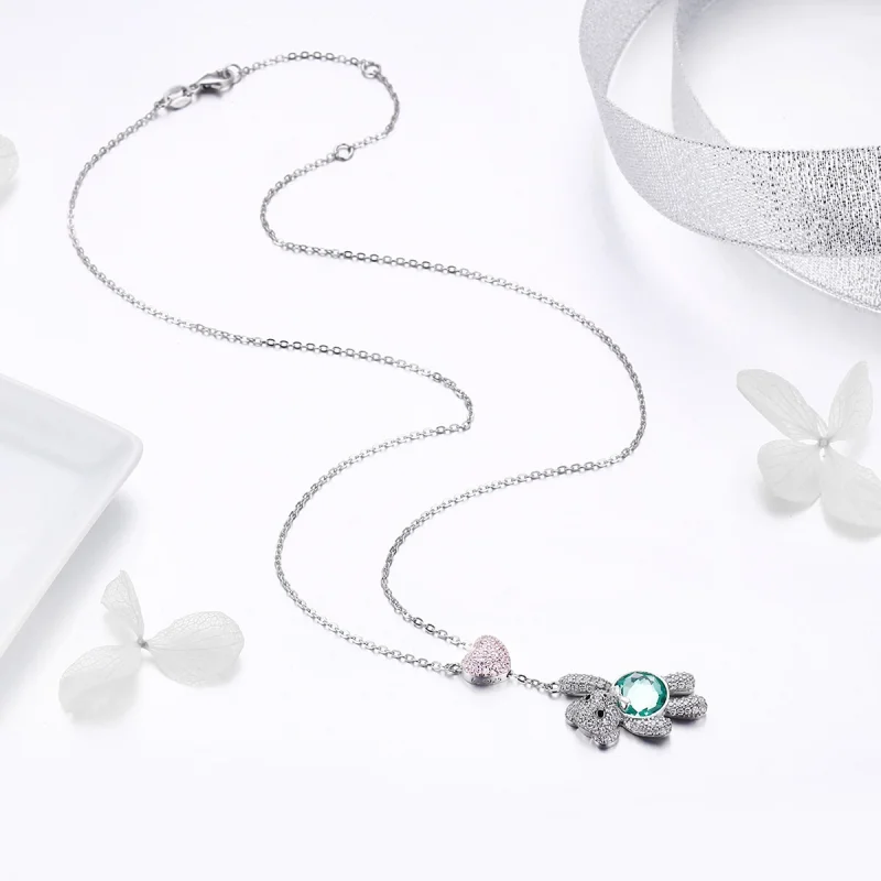 (image for) Pandora Style Silver Cute Bear Necklace - SCN271 - View 6
