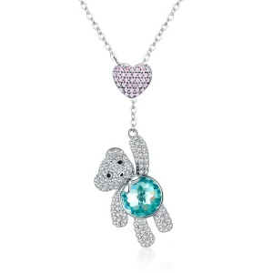 (image for) Pandora Style Silver Cute Bear Necklace - SCN271
