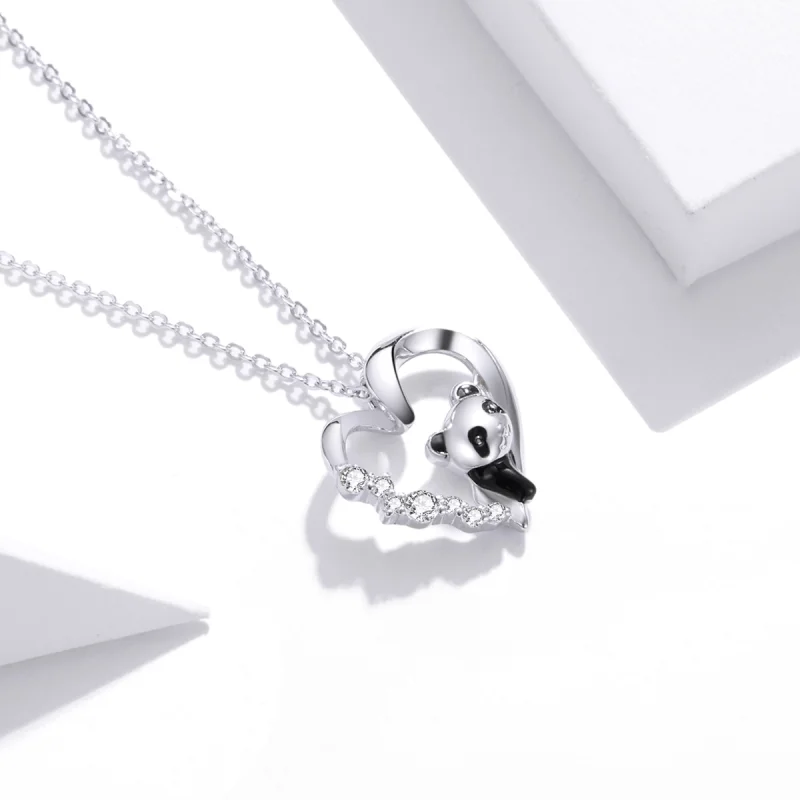(image for) Pandora Style Silver Cute Little Panda Pendant Necklace - SCN453 - View 3