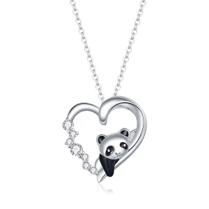 (image for) Pandora Style Silver Cute Little Panda Pendant Necklace - SCN453