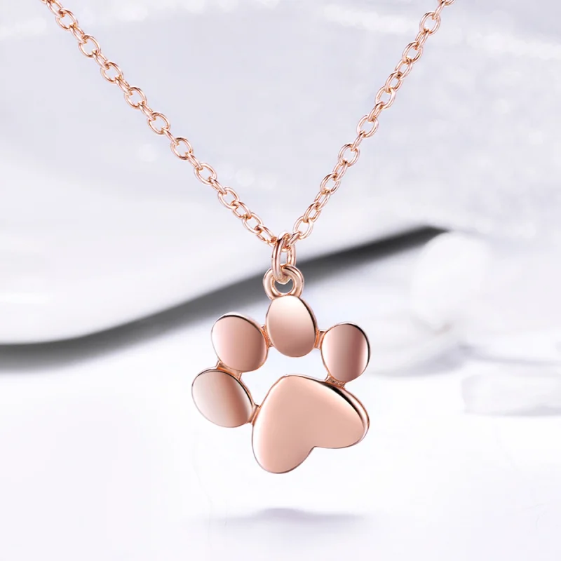 (image for) Pandora Style Silver Cute Paw Necklace - SCN275-3 - View 7