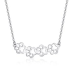 Pandora Style Silver Cute Paw Necklace - SCN346
