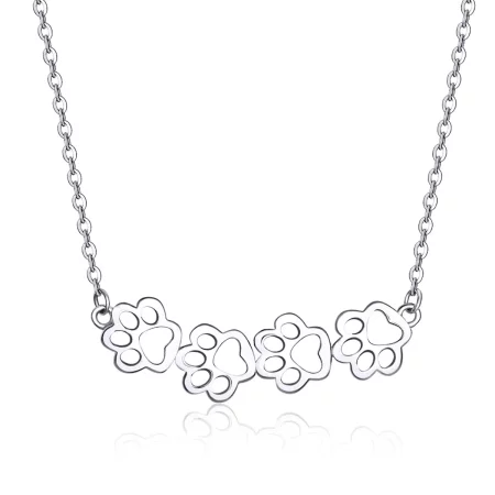 Pandora Style Silver Cute Paw Necklace - SCN346
