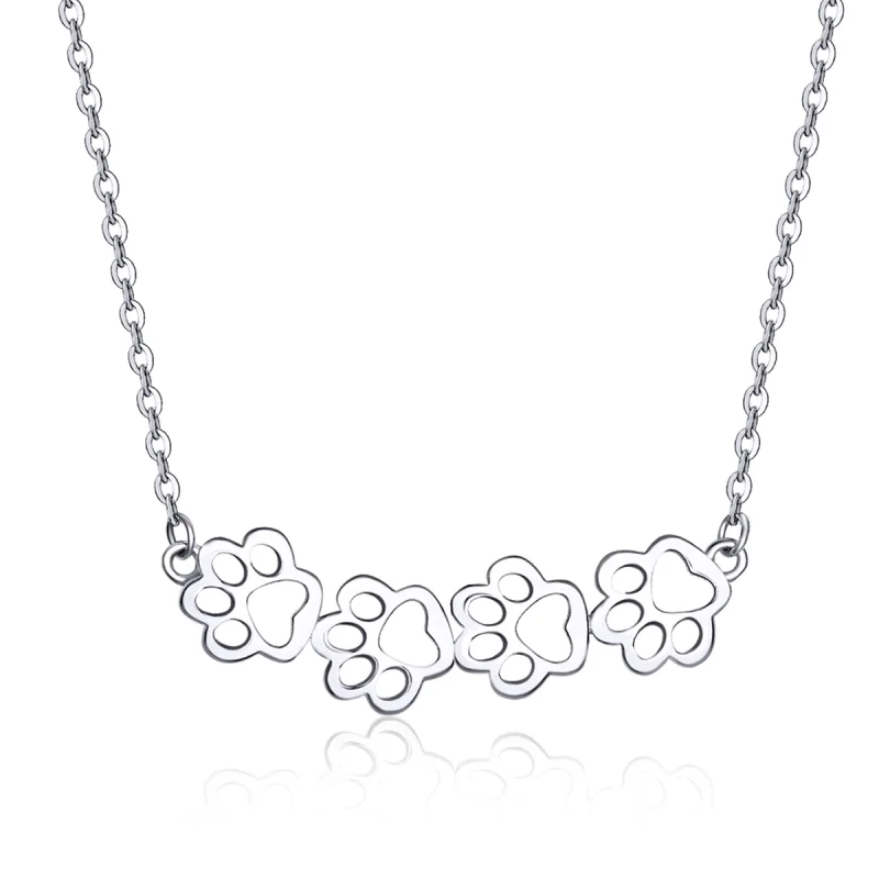 (image for) Pandora Style Silver Cute Paw Necklace - SCN346 - Product Image