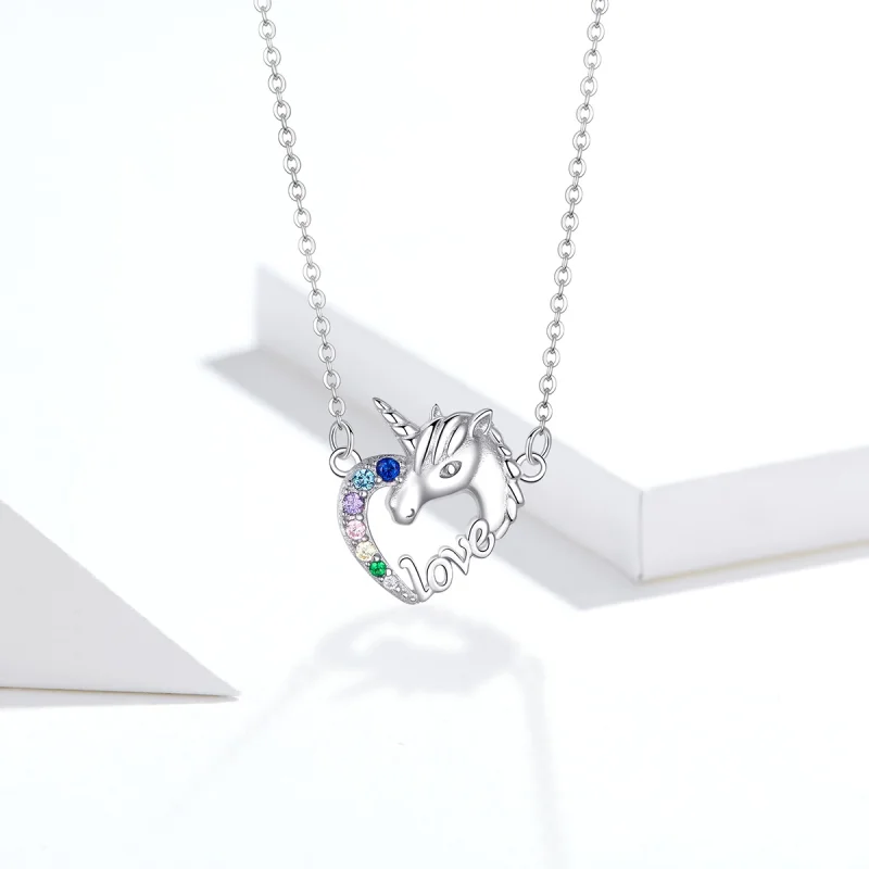 (image for) Pandora Style Silver Cute Unicorn Necklace - SCN348 - View 7